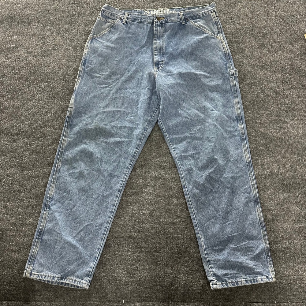 Gander Mountain Carpenter Jeans Mens Size 38x30 Blue Relaxed Fit Utility